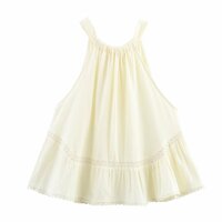 Summer fresh holiday style casual embroidered tulle strap top camisole - Thumbnail 1
