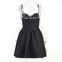Sexy lace suspender skirt women's fashion temperament jacquard dress - Thumbnail 4