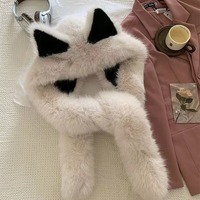 Cute Warm Cat Ears Hat Scarf - Thumbnail 6