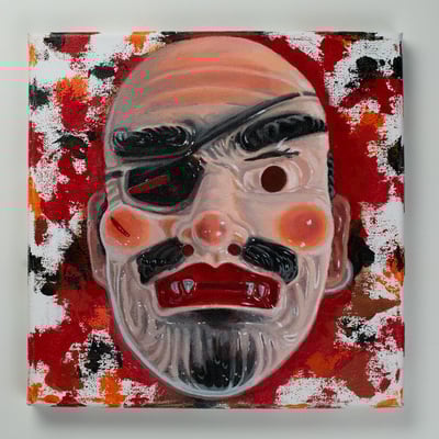 Shiny pirate - painting of vintage halloween mask