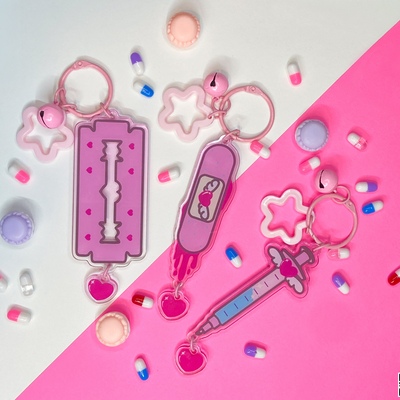 All the pink things acrylic charm - Thumbnail 1