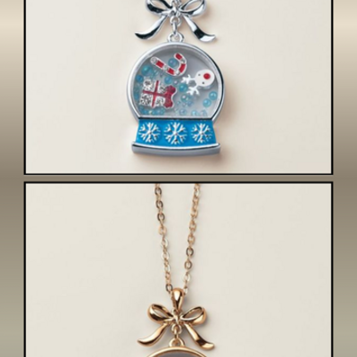 Let it snow globe charmed necklace