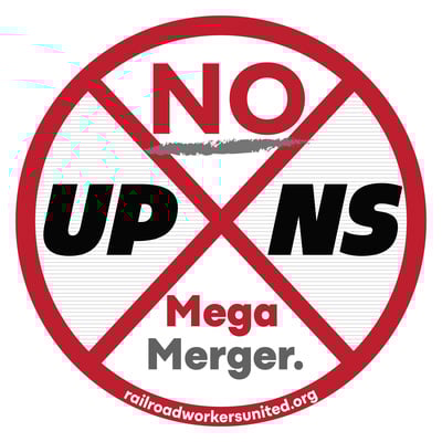 Sticker: "no up-ns mega-merger"