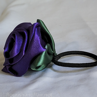 Purple Rose Hair Tie - Thumbnail 1
