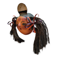 Coconut mask. Collectibles. Home decoration. Wall decoration. Interior decoration. Mexican mask. Mexican craft. Mexican Folk Art. - Thumbnail 2