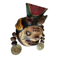 Coconut mask. Collectibles. Home decoration. Wall decoration. Interior decoration. Mexican mask. Mexican craft. Mexican Folk Art. - Thumbnail 1