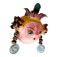 Coconut mask. Collectibles. Home decoration. Wall decoration. Interior decoration. Mexican mask. Mexican craft. Mexican Folk Art. - Thumbnail 1