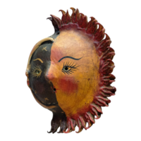 Coconut mask. Collectibles. Home decoration. Wall decoration. Interior decoration. Mexican mask. Mexican craft. Mexican Folk Art. - Thumbnail 2