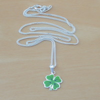 BOXED GIFT/Sterling Silver Four Leaf Clover Pendant & Chain/Four Leaf Clover Necklace/Four Leaf Clover Jewellery/Shamrock Necklace/St Patricks Day - Thumbnail 2