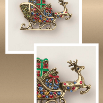 Dashing jingle sleigh ride pin