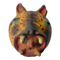 Coconut mask. Collectibles. Home decoration. Wall decoration. Interior decoration. Mexican mask. Mexican craft. Mexican Folk Art. - Thumbnail 3