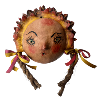 Coconut mask. collectibles. home decoration. wall decoration. interior decoration. mexican mask. mexican craft. mexican folk art.
