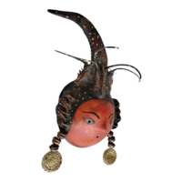 Coconut mask. Collectibles. Home decoration. Wall decoration. Interior decoration. Mexican mask. Mexican craft. Mexican Folk Art. - Thumbnail 1