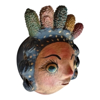 Coconut mask. Collectibles. Home decoration. Wall decoration. Interior decoration. Mexican mask. Mexican craft. Mexican Folk Art. - Thumbnail 1