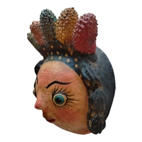 Coconut mask. Collectibles. Home decoration. Wall decoration. Interior decoration. Mexican mask. Mexican craft. Mexican Folk Art. - Thumbnail 2