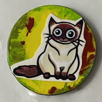 Circle Kitty Magnet FRENCH TOAST 