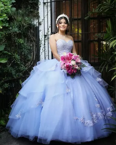 Charming Lavender Tulle Lace Beaded Prom Dress for Quinceaneras and Parties Dress