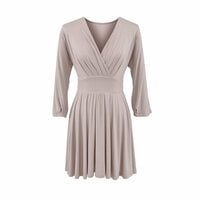 Temperament cross V-neck splicing loose cuff dress - Thumbnail 5