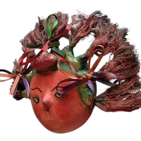 Coconut mask. Collectibles. Home decoration. Wall decoration. Interior decoration. Mexican mask. Mexican craft. Mexican Folk Art. - Thumbnail 2