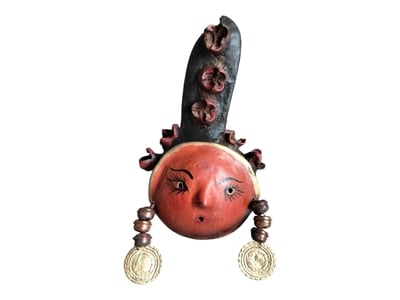 Coconut mask. Collectibles. Home decoration. Wall decoration. Interior decoration. Mexican mask. Mexican craft. Mexican Folk Art.