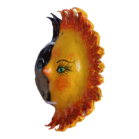 Vibrant Coconut mask. Collectibles. Home decoration. Wall decoration. Interior decoration. Mexican mask. Mexican craft. Mexican Folk Art. - Thumbnail 2