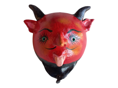 Vibrant Coconut mask. Collectibles. Home decoration. Wall decoration. Interior decoration. Mexican mask. Mexican craft. Mexican Folk Art.