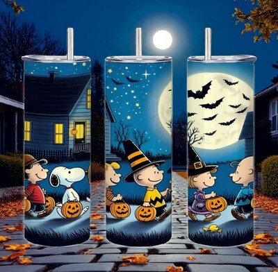 Peanuts Gang Halloween Night Trick-or-Treat 20oz Tumbler Collection | Free Delivery