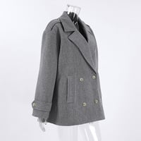 Casual lazy style fashionable versatile mid-length woolen women's suit jacket - Thumbnail 3