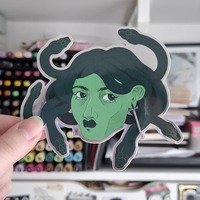 "Medusa" Vinyl Mirror Sticker - Thumbnail 1
