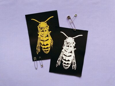 Hornet with Skull Sew-on Patches