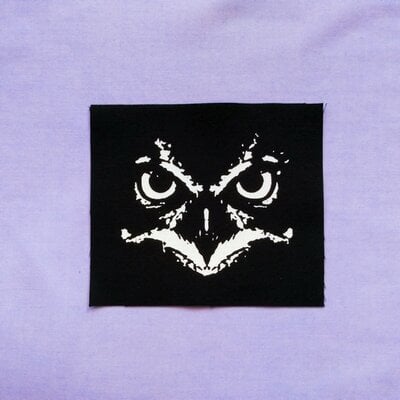 Owl face crust punk patch