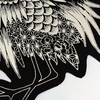 Large Japanese Crane Sew-on Back Patches - Thumbnail 3