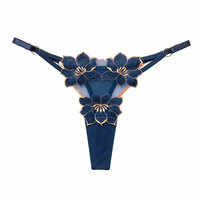 Sexy Floral 3 Flower Embroidery Mesh G-string Thong Seamless Panties Naughty Briefs Women's Underwear T-Back Lingerie Underpants - Thumbnail 11