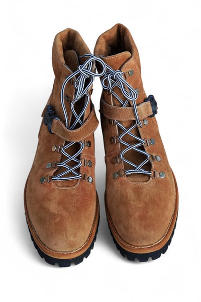 Crafted Leather Classic Men Brown Suede Leather Ankle High Lace up Boot
