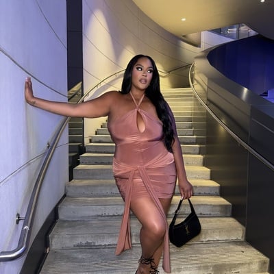 Front tie halter mini dress