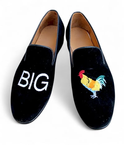 Crafted Leather Classic Black Velvet Loafers Moccasin Loafers Dress Shoes