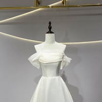 Ivory Tulle Long A-Line Prom Party Dress - Thumbnail 1