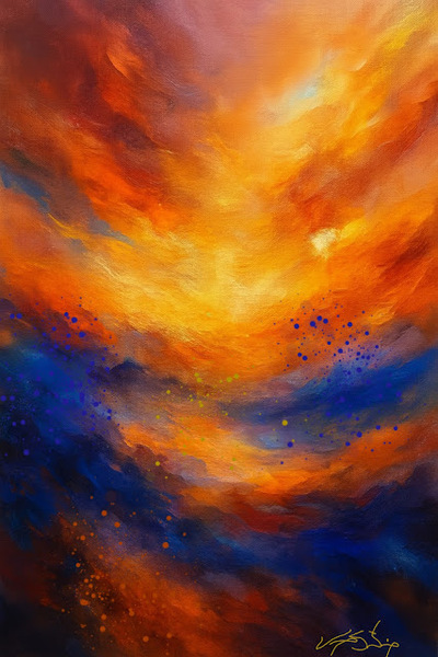 Echoes Beneath Flame Abstract