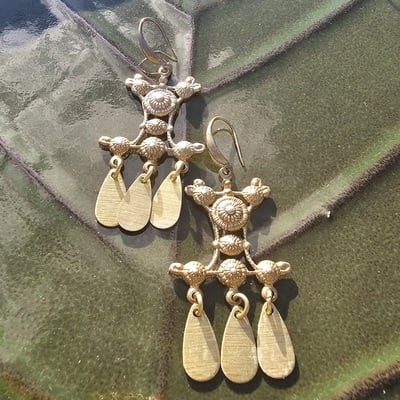 Brass paddle earrings