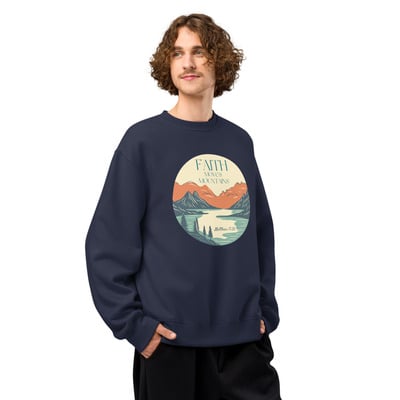 Faith moves mountains oversized heavyweight sweatshirt
