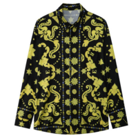 Baroque style shirt long sleeve lapel shirt - Thumbnail 1