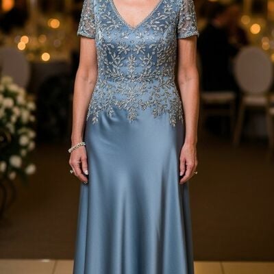 Plus size mermaid blue appliques mother of bride/groom dress evening formal gowns 