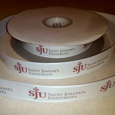 7/8" st. joseph's university inspired custom printed grosgrain ribbon