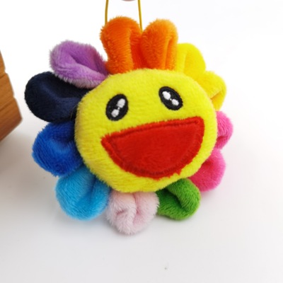 Sunflower plush pendant – cute grab machine flower keychain accessory | soft short plush bag charm toy (9cm)