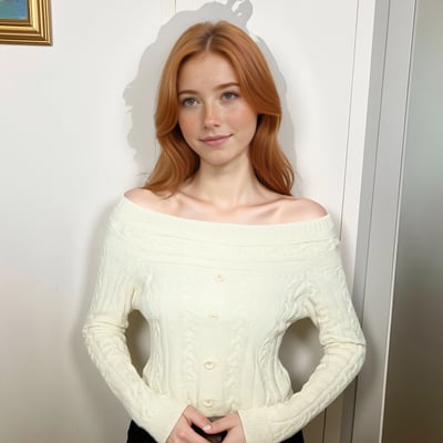 Retro temperament casual one-shoulder twist slim single-breasted short sweater