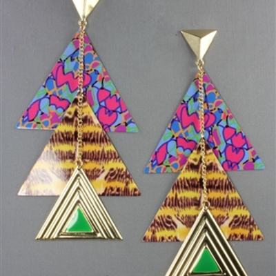 Pyramid colorful earrings