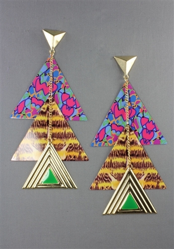 Pyramid colorful earrings