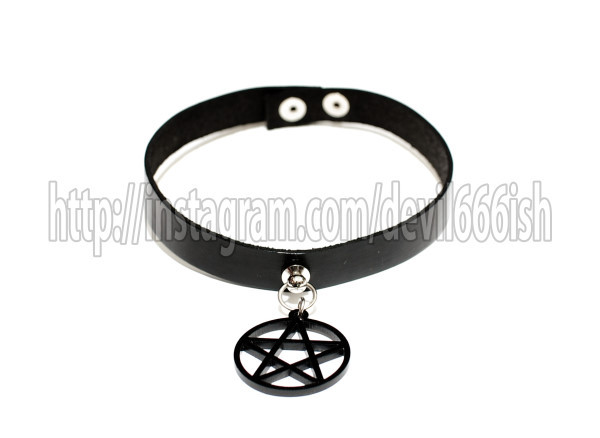 国内で当店のみ Devil666ish - Transparent pentagram choker Pentagram Choker · DEVILISH · Online Store Powered by Storenvy