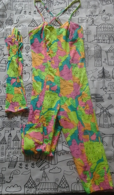 vintage 80s capri catsuit w gloves
