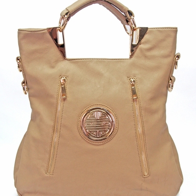Zipper front symbol handbag